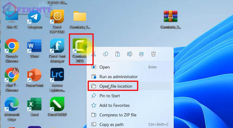 Mở vị trí file ra
