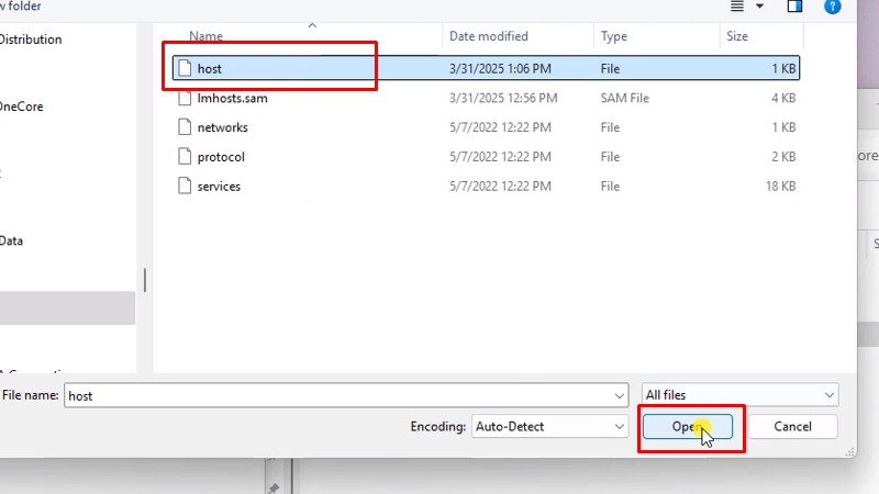 Bấm vào host và chọn Open