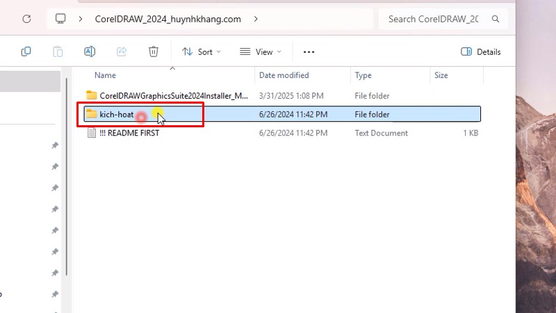 Vào thư mục kich-hoat