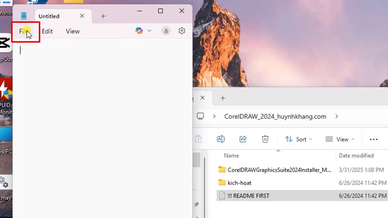 Bấm vào file như hình