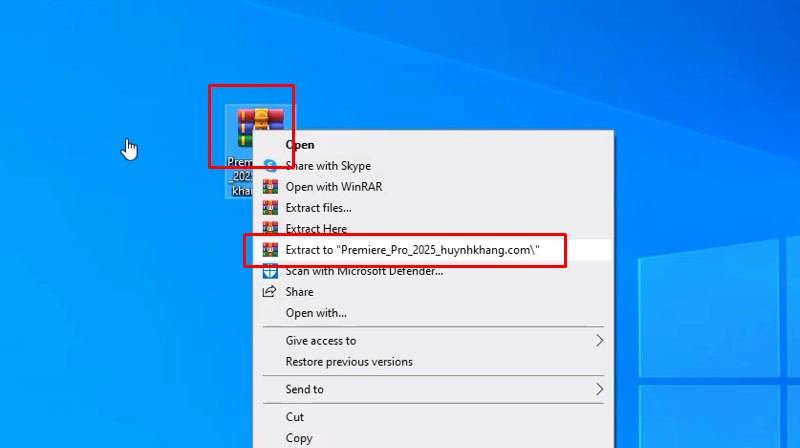 Giải nén phần mềm Premiere pro 2025