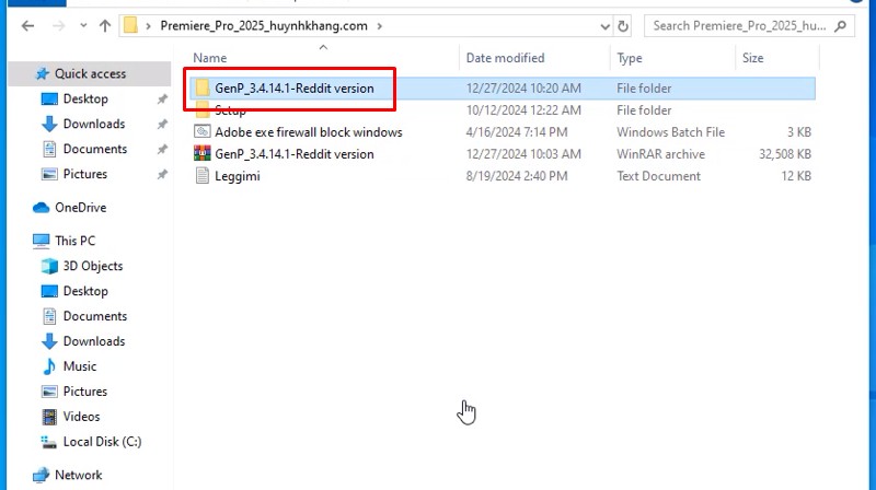 Vào thư mục Genp_3.4.14.1