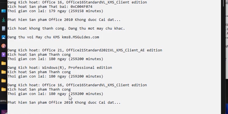hoàn thành kích hoạt dùng thử