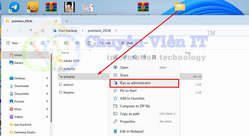 Mở file vừa giải nén khởi chạy autoplay