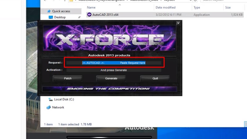 Paste vào ô Request như hình