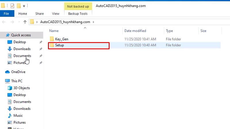 Vào thư mục Setup