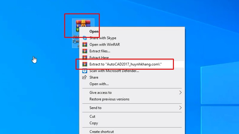 Giải nén phần mềm Autocad 2017
