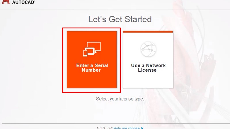 Bấm vào Enter a Serial Number
