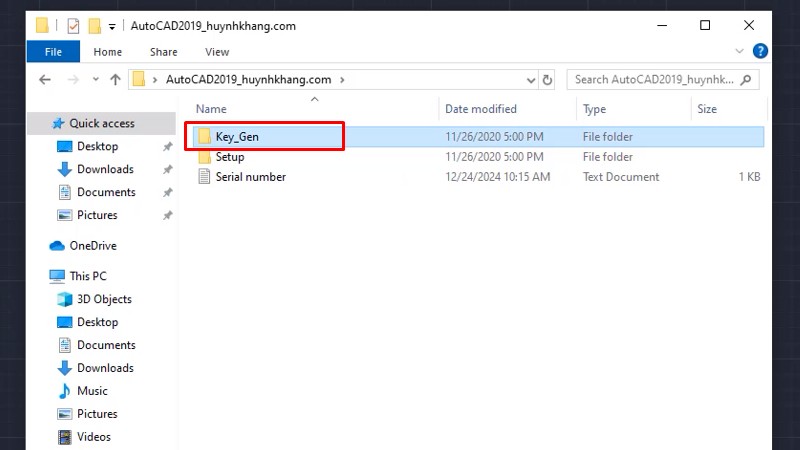 Vào thư mục Key_Gen