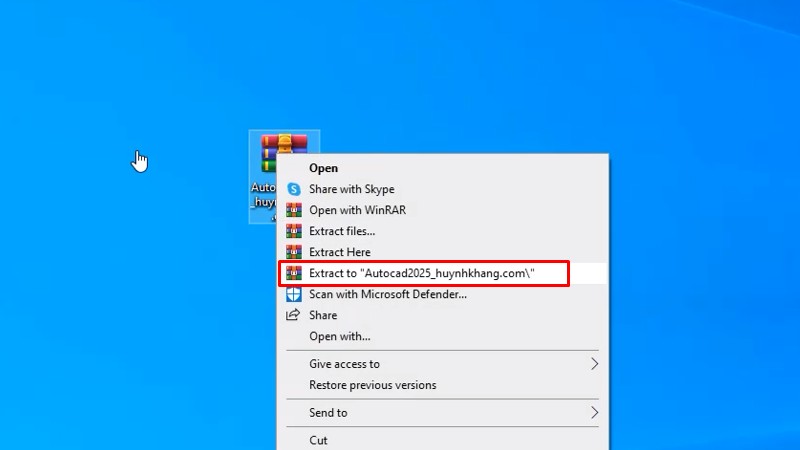 Giải nén phần mềm Autocad 2025