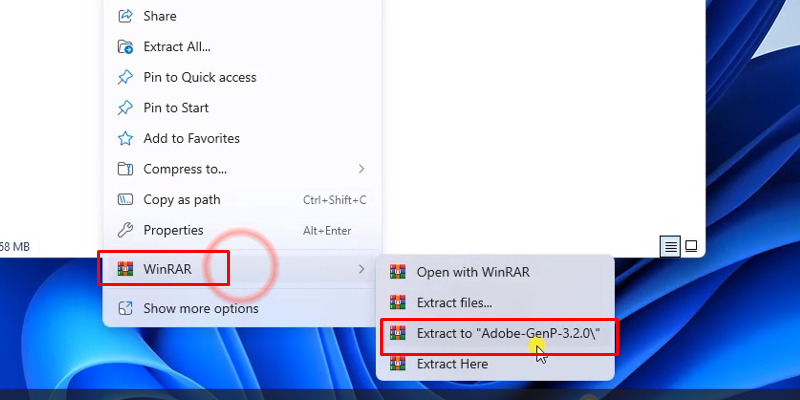 Giải nén file kích hoạt