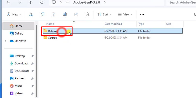 vào thư mục như hình