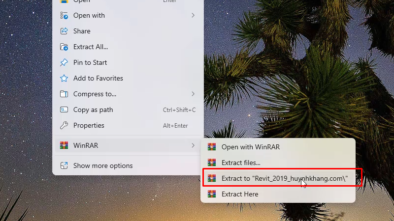 Giải nén phần mềm Revit 2019