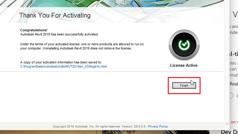 Bấm Finish hoàn thành cài đặt và kích hoạt thử