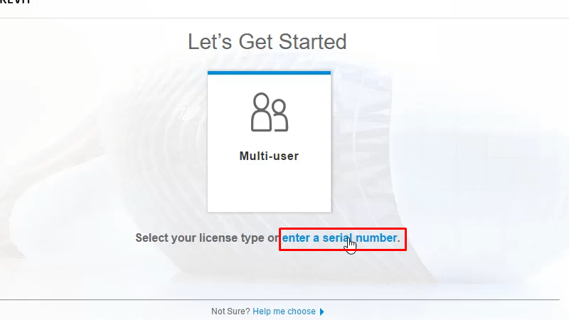 Bấm vào enter a serial number