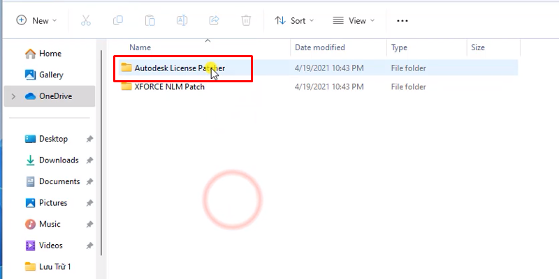 vào thư mục như hình