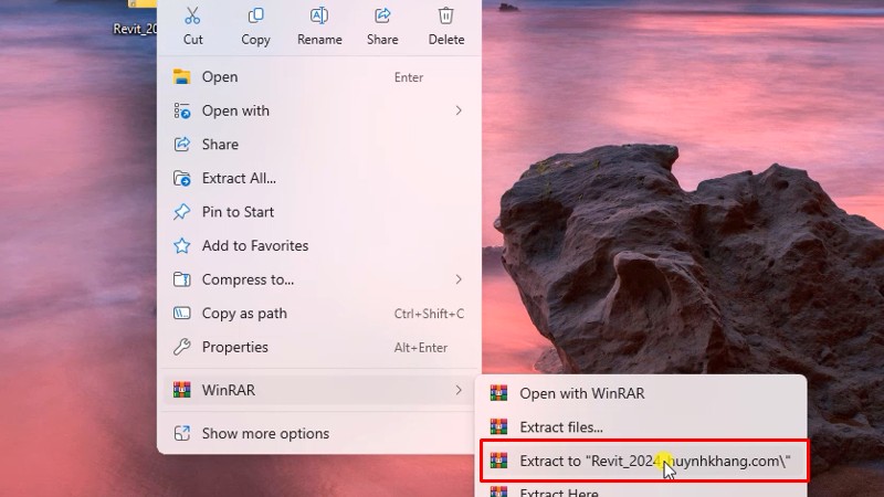 Giải nén phần mềm Revit 2024
