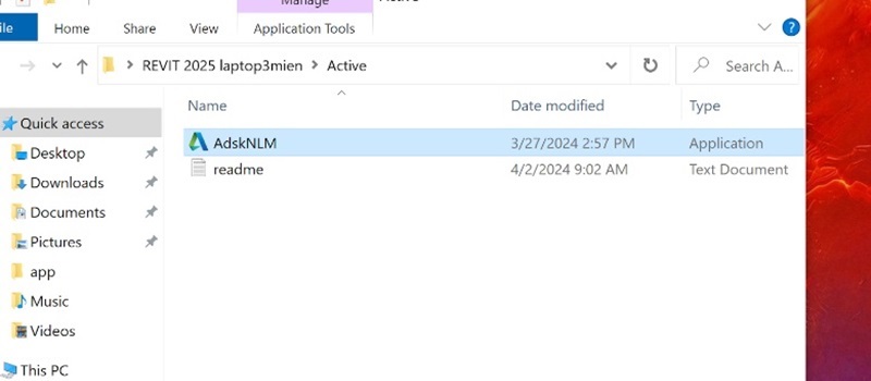 Mở folder Active, chạy AdskNLM.exe với quyền Administrator để kích hoạt