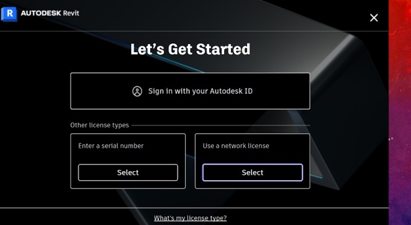 Mở Revit 2025, chọn “Use a Network License” khi có bảng thông báo