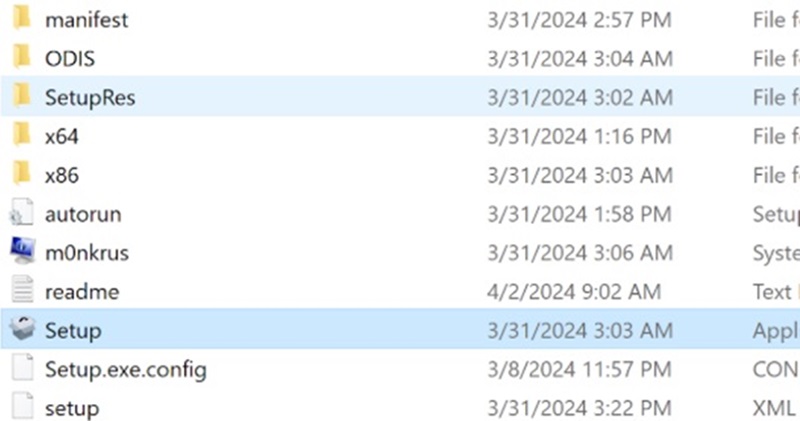 Giải nén file để nhận folder chứa bộ cài đặt
