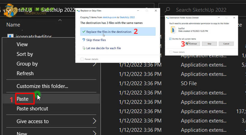 Paste vào thư mực vừa mở là xong