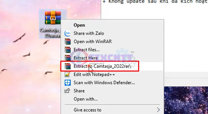Giải nén phần mềm