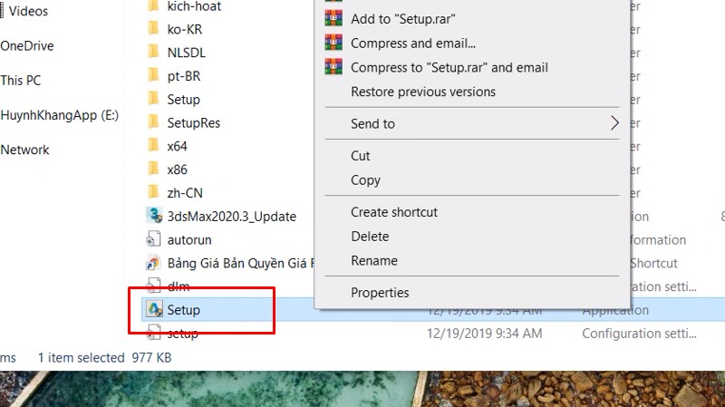 Chạy file Setup bằng quyền Admin