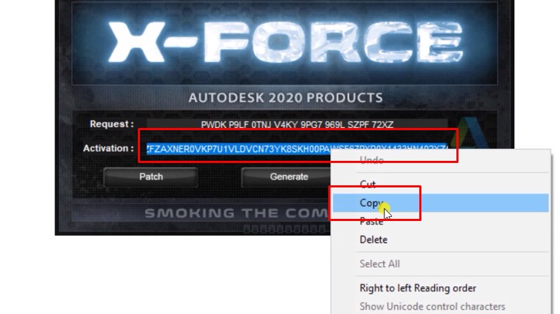 Copy dòng Activetion như hình