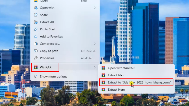 Giải nén phần mềm 3Ds Max 2026