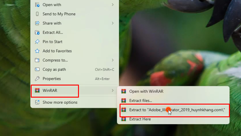 Giải nén phần mềm Adobe Illustrator 2019