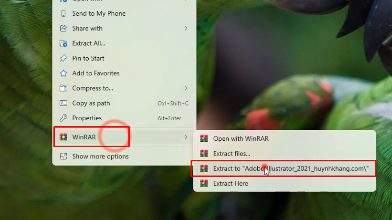 Giải nén phần mềm Adobe illustrator 2021