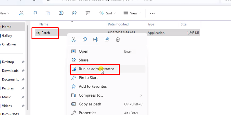 chuột phải và chọn run as admin