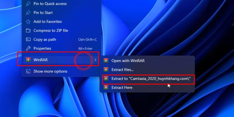 Giải nén phần mềm Camtasia 2020