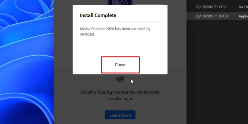 bấm close và hoàn thành cài đặt phần mềm