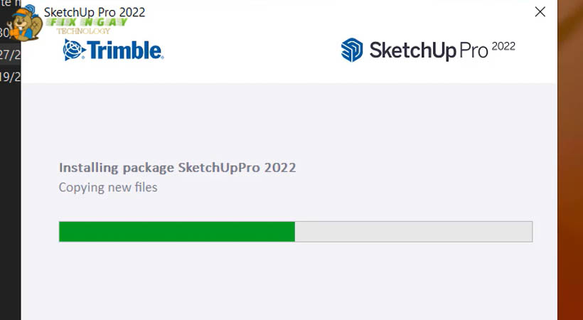 Đợi cài đặt Sketchup 2022