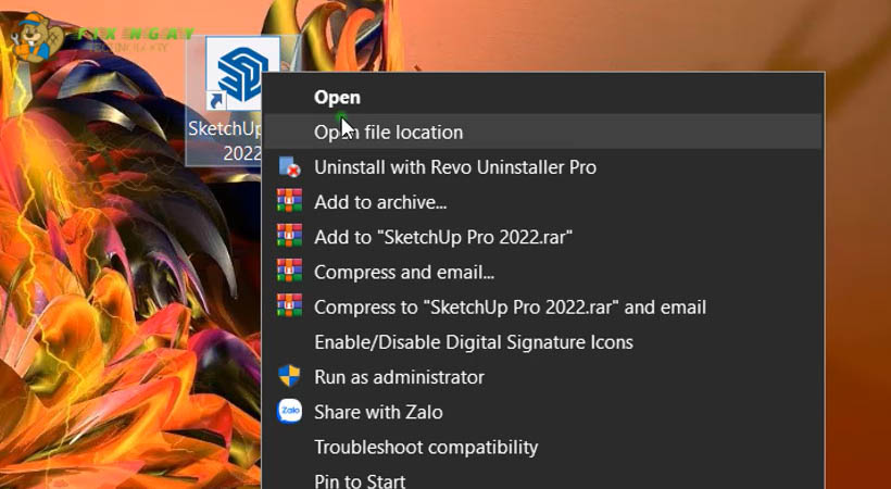 Chọn Open File Location 