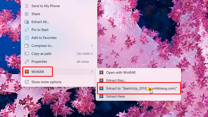 Giải nén phần mềm Sketchup 2018