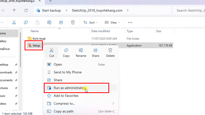 Chạy file Setup bằng quyền Admin
