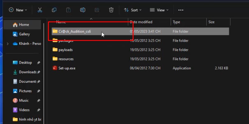 vào thư mục kích hoạt dùng thử