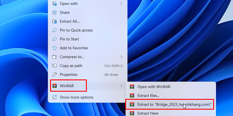 giải nén phần mềm Bridge 2023