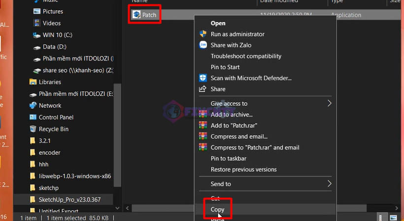 Copy file kích hoạt